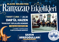 Elazığ Belediyesi Ramazan Etkinliklerinde Dar'ül Hazen Ekibi Sahne Alacak